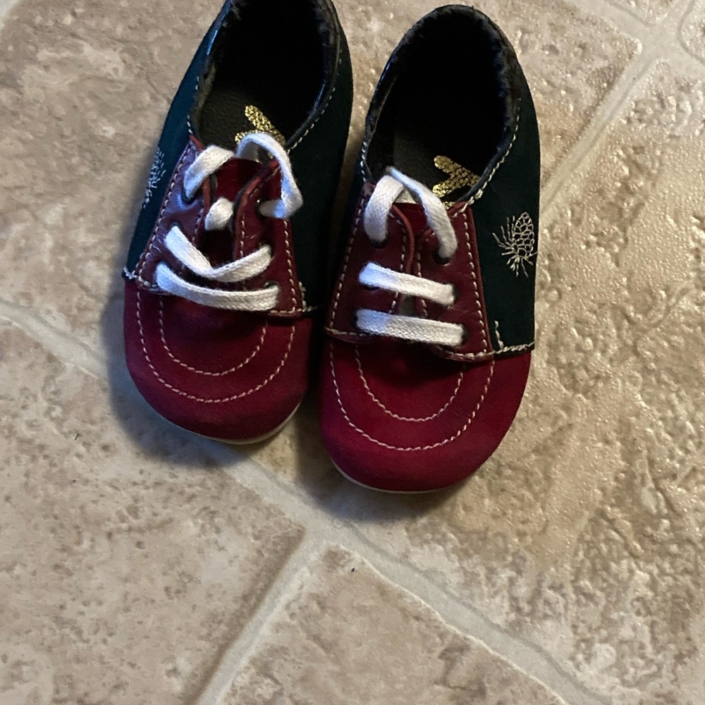 Buster Brown Stylish Lace Up Kids Shoes in Red and Black